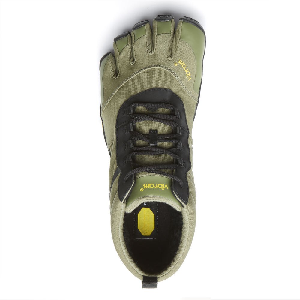 Vibram Five Fingers Mens V-Trek Insulated - Barefoot Shoes Olive - SER265401